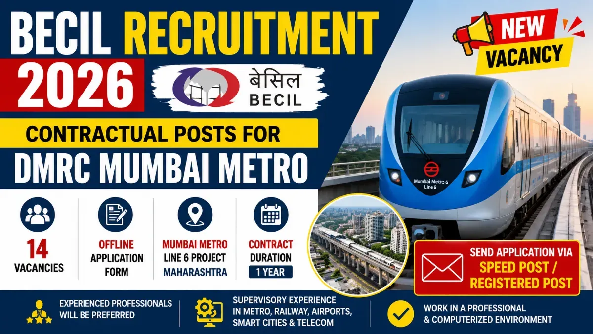 BECIL Recruitment 2026 Offline Form PDF, DMRC Mumbai Recruitment 2026
