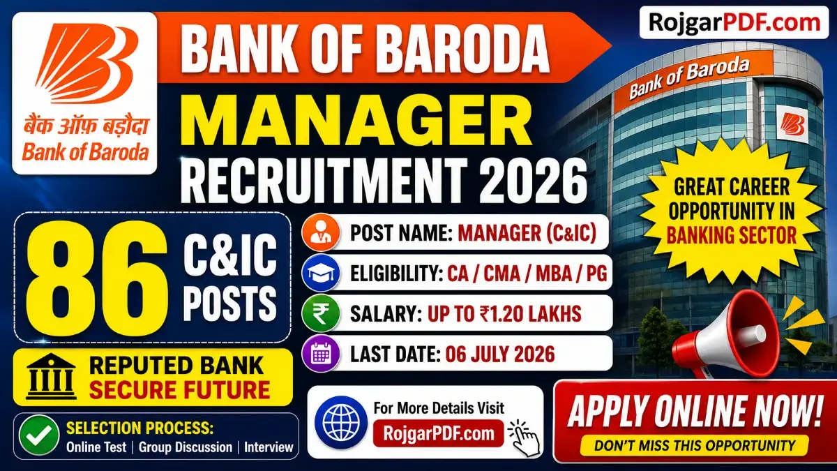 Bank of Baroda Manager Recruitment 2026